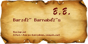 Barzó Barnabás névjegykártya