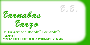 barnabas barzo business card